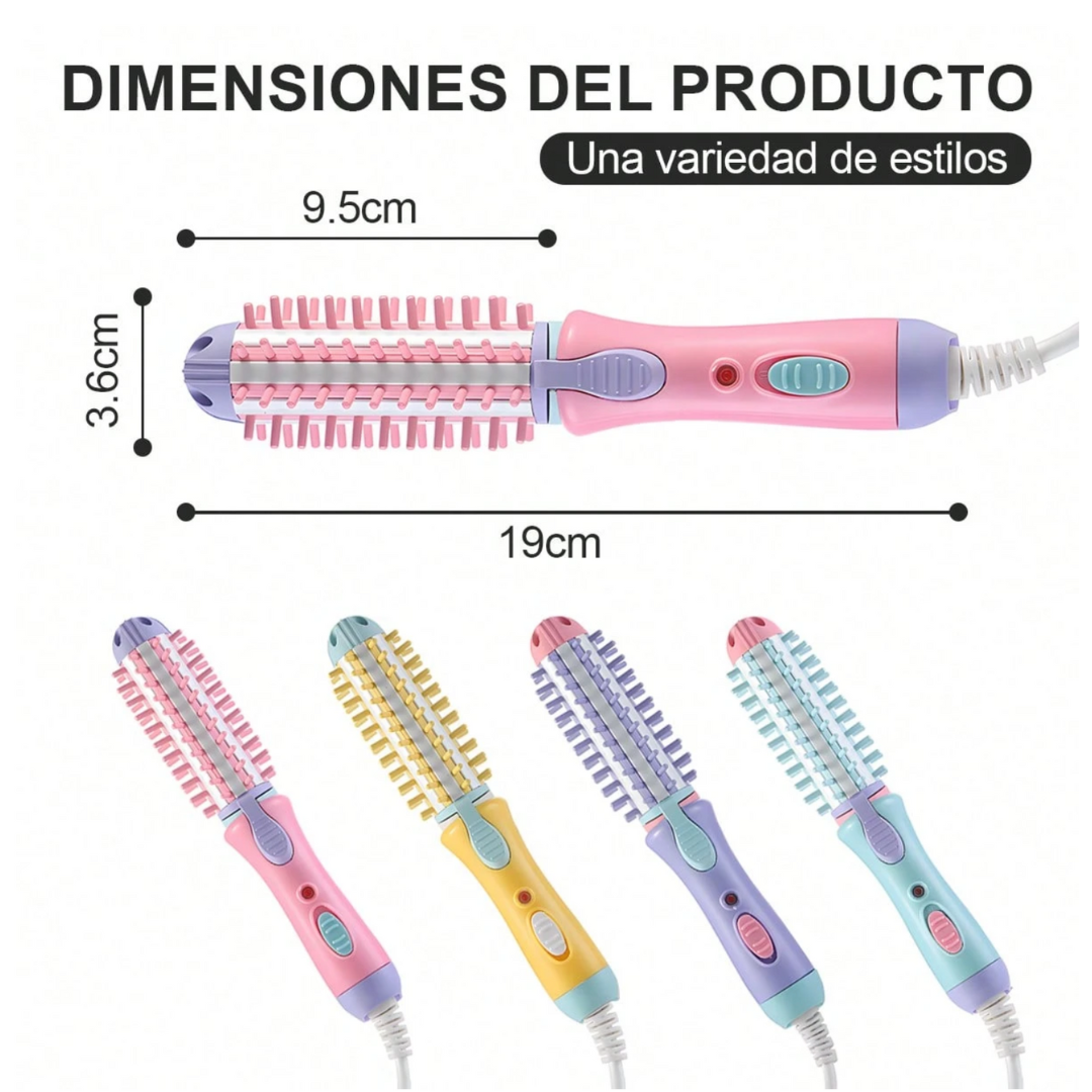 Cepillo Eléctrico 2 en 1 - Mini Buclera y Planchita de Pelo