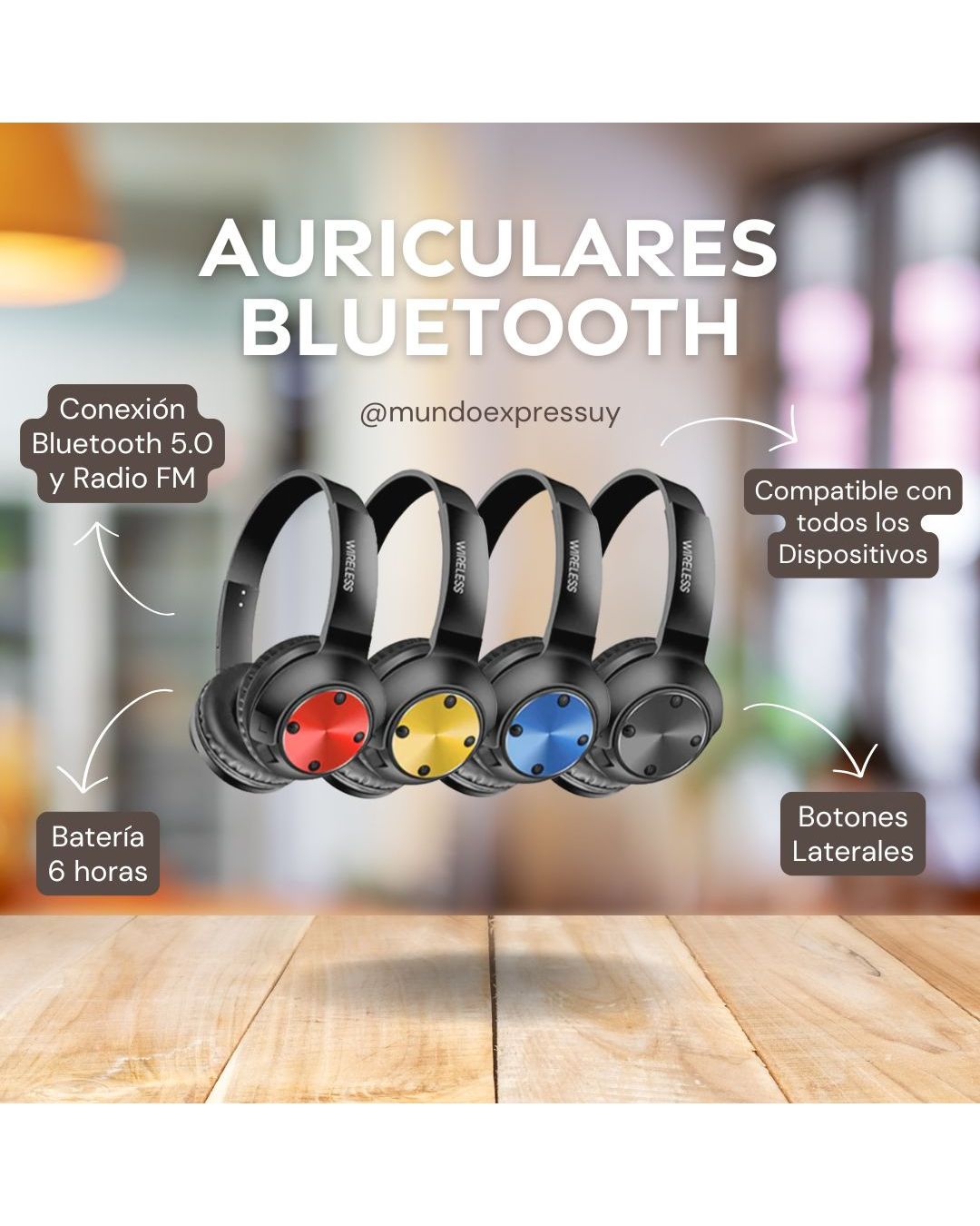 Auriculares Inalámbricos Metálicos