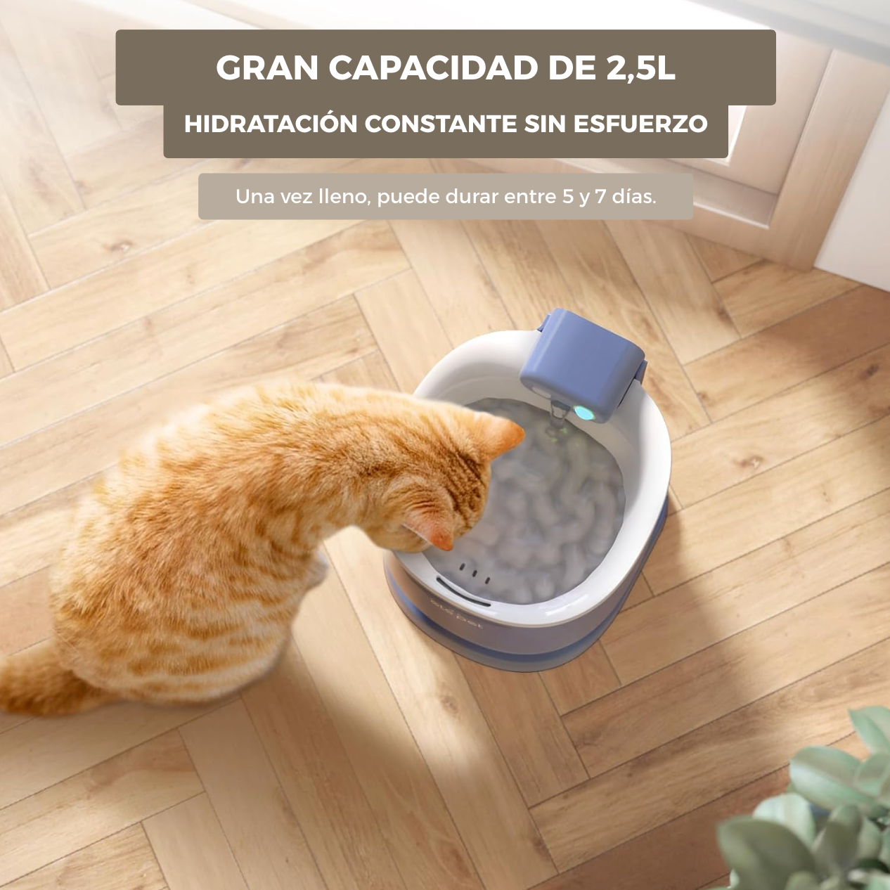 Fuente de Agua/Bebedero para Mascotas con Sensor