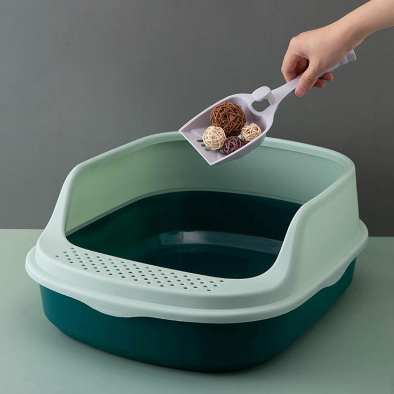 Caja de Arena de Plástico para Gatos