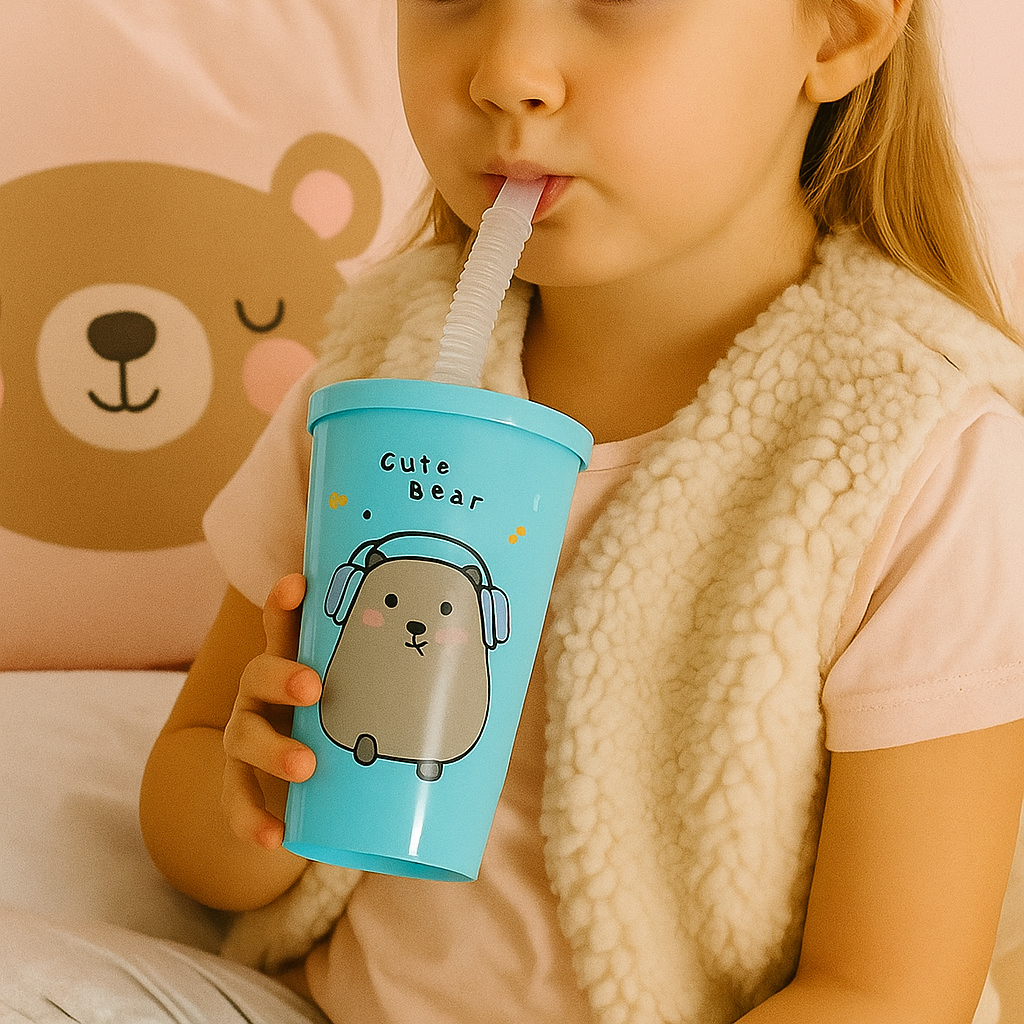 Vaso Infantil Capibara con Tapa y Sorbito