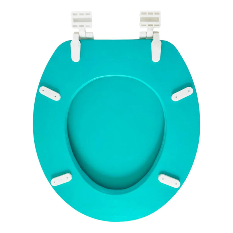 Asiento Para Inodoro Rodi Universal Oval Celeste Acolchado Con Tapa Agua