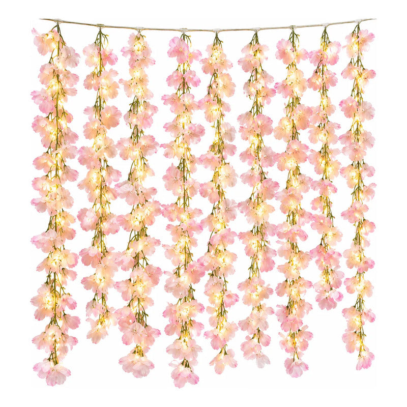 Guía De Luces Cortina De Flores Glicina 3m Amarillo