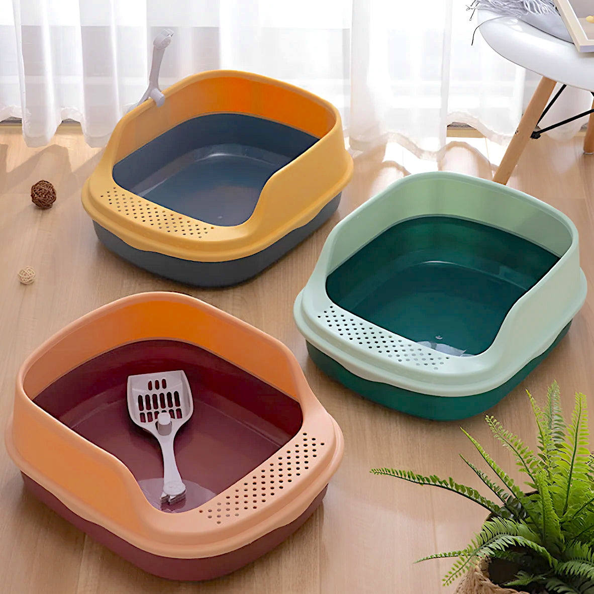 Caja de Arena de Plástico para Gatos