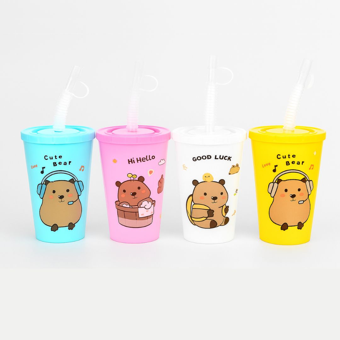 Vaso Infantil Capibara con Tapa y Sorbito