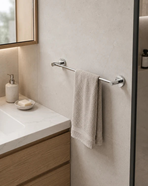 Toallero Barra Para Baño Satinado 60 Cm Acero Inoxidable