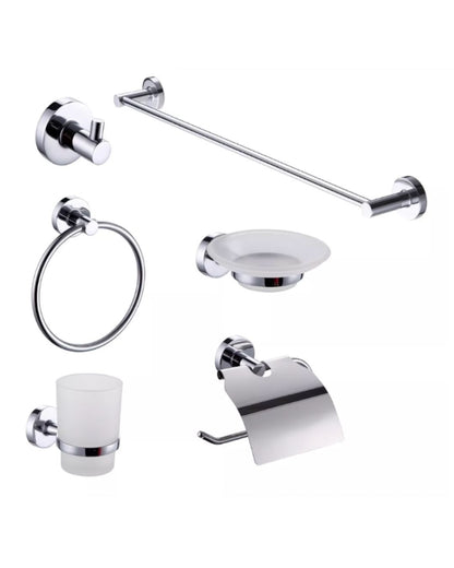Set de Accesorios de Baño Base Redonda Cromado