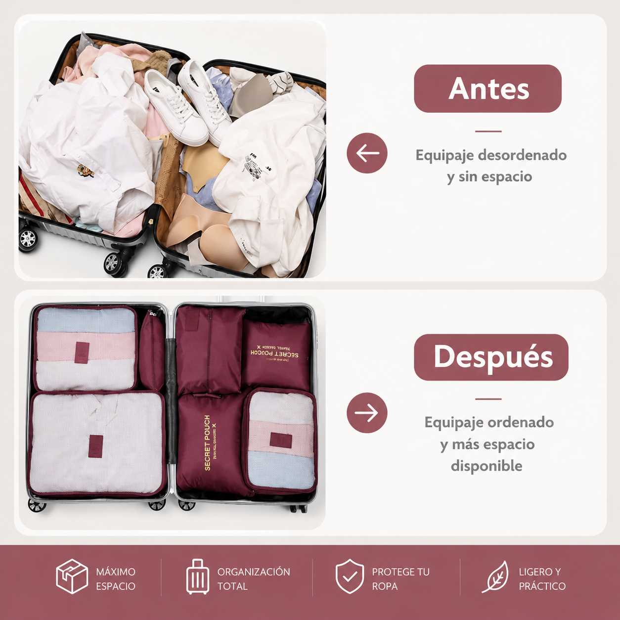Set Organizadores Secret Pouch x6