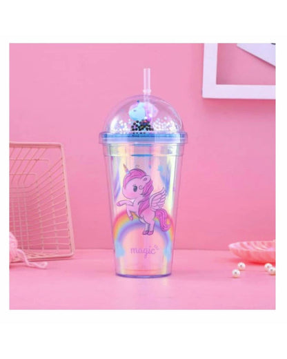 Vaso Infantil con Tapa de Unicornio con Luz Led