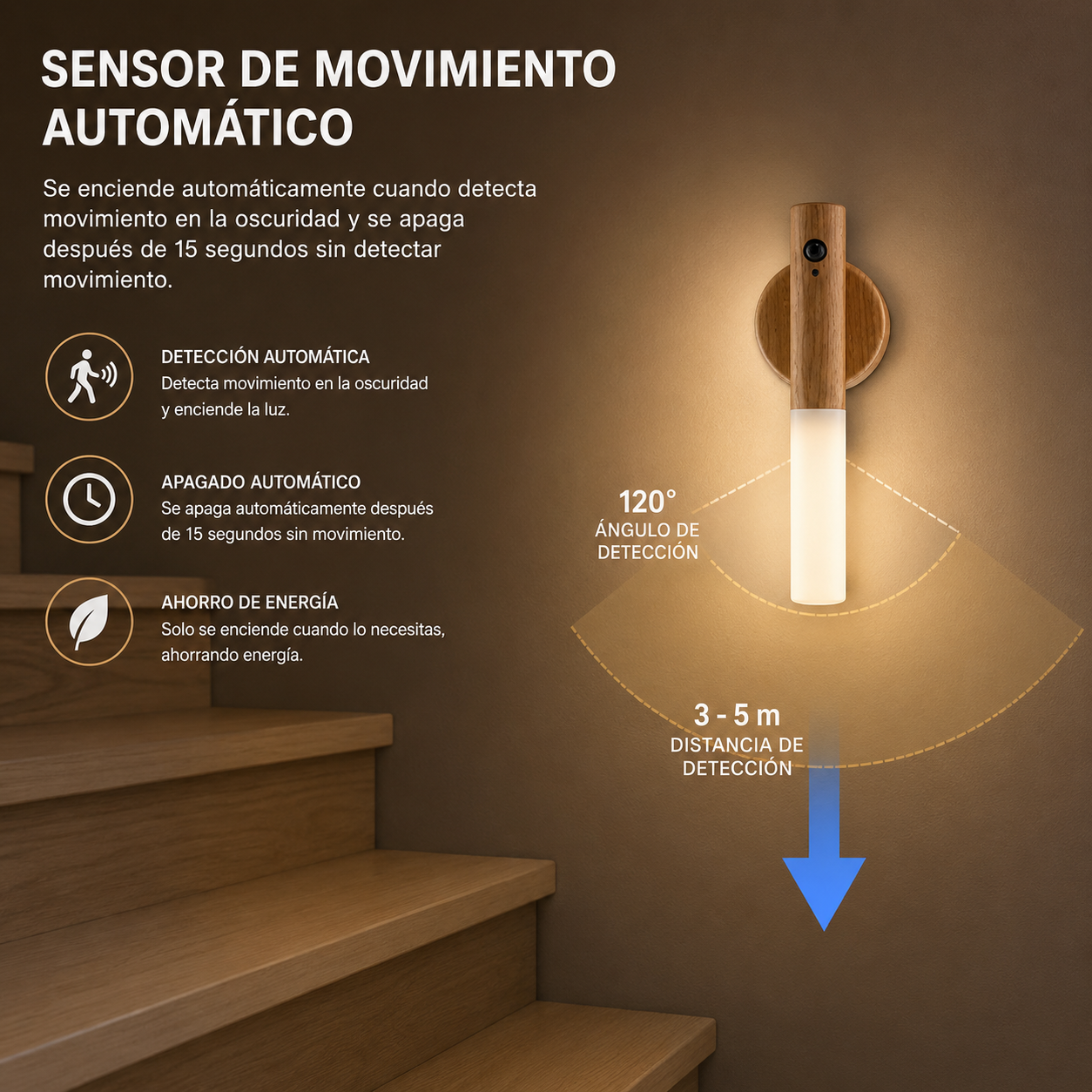 Lámpara LED Sensor De Movimiento Recargable Magnética