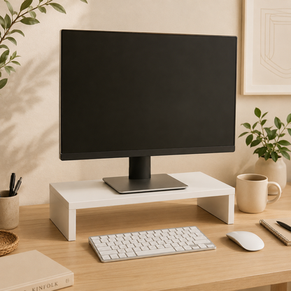 Base para Computadora de Melamina Blanca