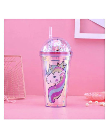 Vaso Infantil con Tapa de Unicornio con Luz Led