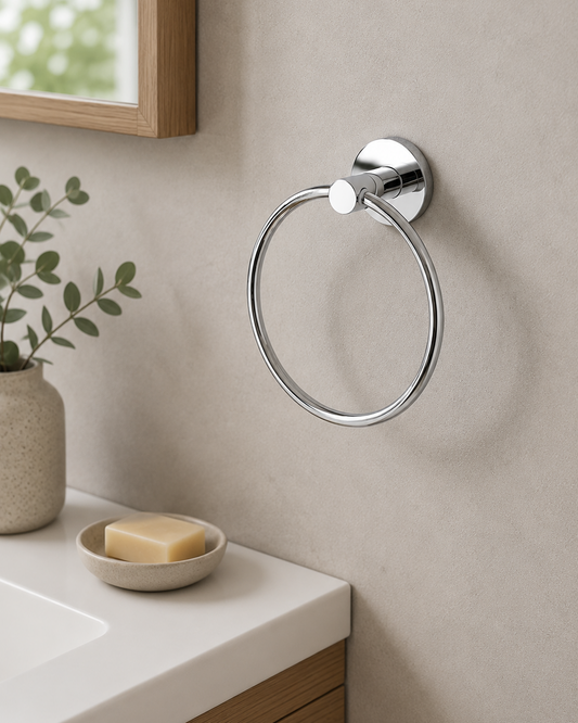 Toallero De Pared Redondo Para Baño Cromado