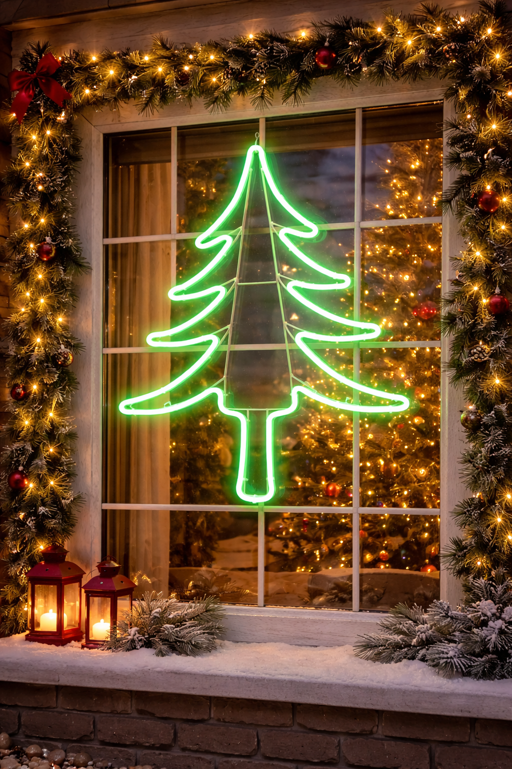 Árbol De Navidad De Neon Luces Led Decoracion Navidad