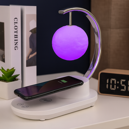 Veladora Luna, Reproductor de Música & Cargador Inalámbrico iPhone