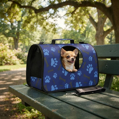 Bolso Transportador Para Mascotas 35 X 23 X 15cm Azul