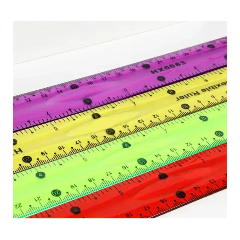 Regla Flexible Irrompible 30cm Flexy Curvy Mix Color
