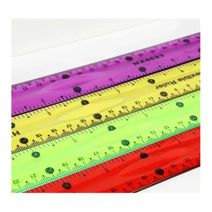 Regla Flexible Irrompible 30cm Flexy Curvy Mix Color