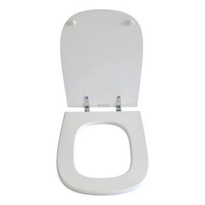 Asiento Para Inodoro Cuadrado Herraje Metal Color Blanco