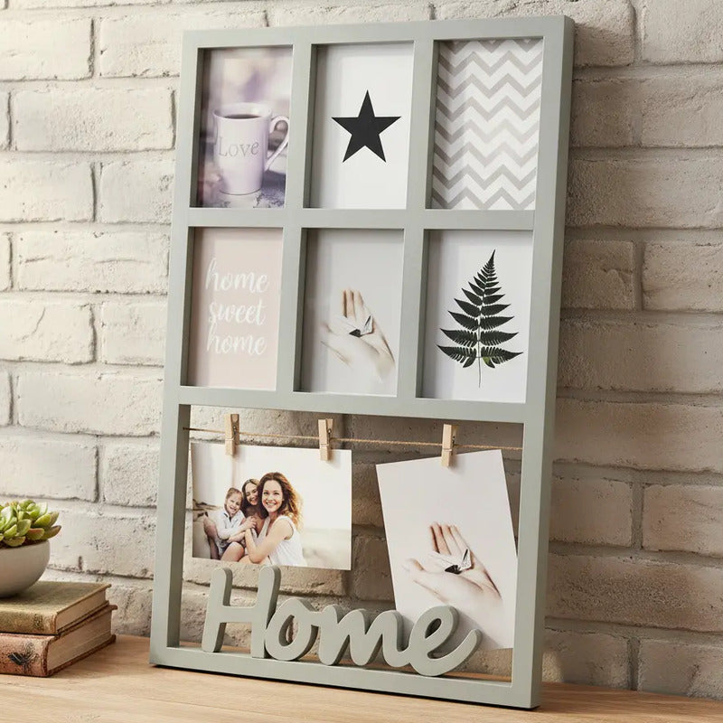 Portarretratos Mundo Express Home 55x33cm Elegante Gris Home