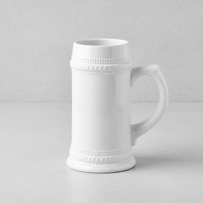 Jarra Cerveza Cerámica 600 Ml. Blanco