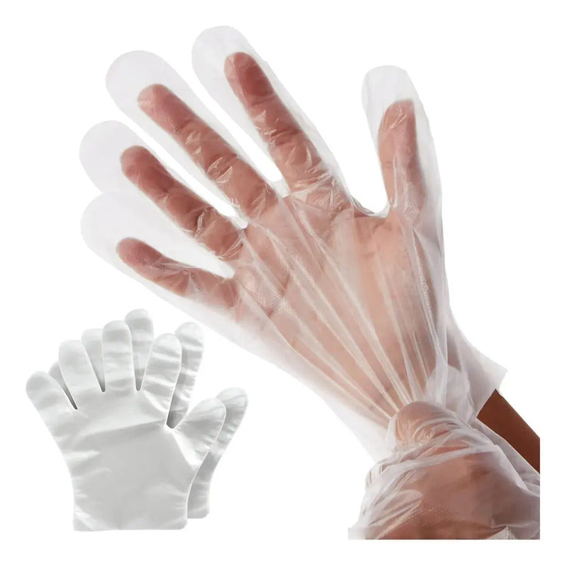 Guantes Descartables Multiusos Limpieza/alimentos 100 Piezas Transparente Unico
