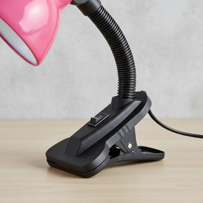 Lámpara Con Pinza Para Escritorio O Veladora/mesa De Noche Negro Rosa Chicle