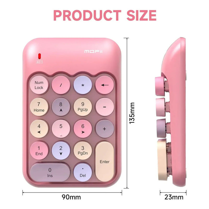 Teclado Numerico Inalambrico Mofii Aesthetic Teclas Retro Multicolor Inglés Internacional