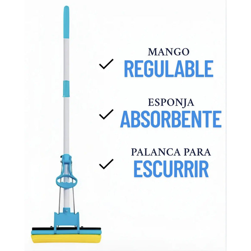 Lampazo Escurridor Con Esponja Super Absorbente Oferta Celeste