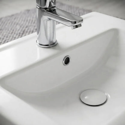 Mueble De Baño + Bacha Pileta Lavatorio De Cerámica Blanco Un Agujero