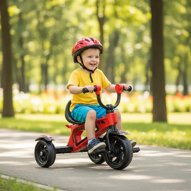 Triciclo Para Niños 3 Ruedas Con Pedales Deportivo Infantil Rojo