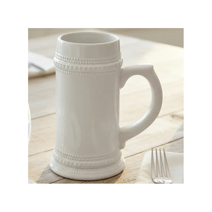 Jarra Cerveza Cerámica 600 Ml. Blanco