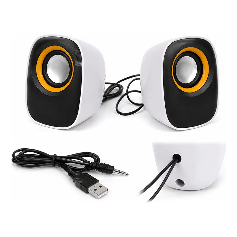 Parlante G-system G-106 Usb Y Jack Potente Y Compacto Blanco