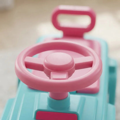 Buggy Auto Infantil Con Volante Y Respaldo Turquesa