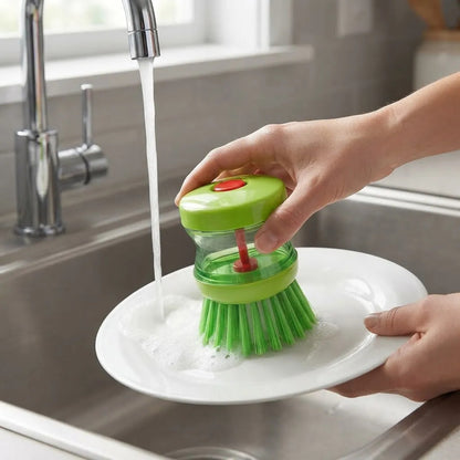 Cepillo De Limpieza Con Dispensador De Jabón Verde