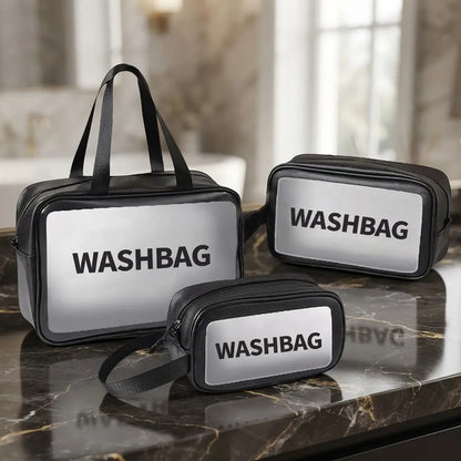 Set 3 Neceser Washbag Portacosmeticos Maquillaje Viaje Negro Liso