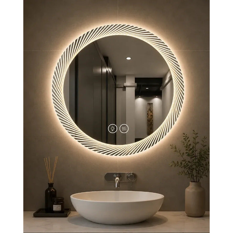 Espejo Redondo Circular 60 Cm Con Luz Led Lola 60cm Espejo