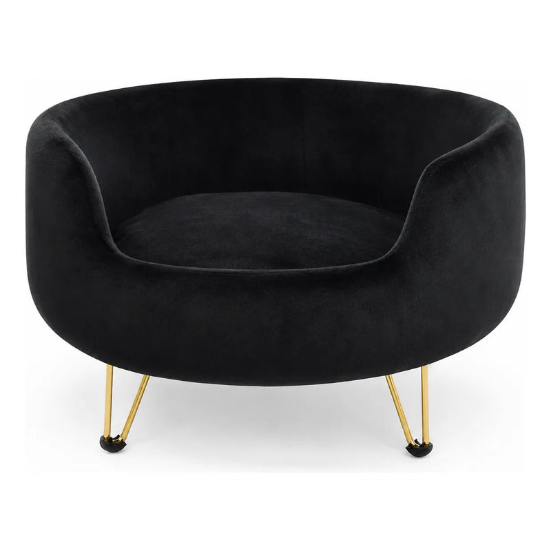 Cama Premium Mascotas Perro Gato Sofá Con Patas Acolchado Negro