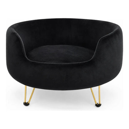 Cama Premium Mascotas Perro Gato Sofá Con Patas Acolchado Negro