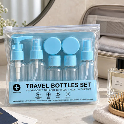 Set De Botellas De Viaje 7 Piezas Para Cosmet Celeste
