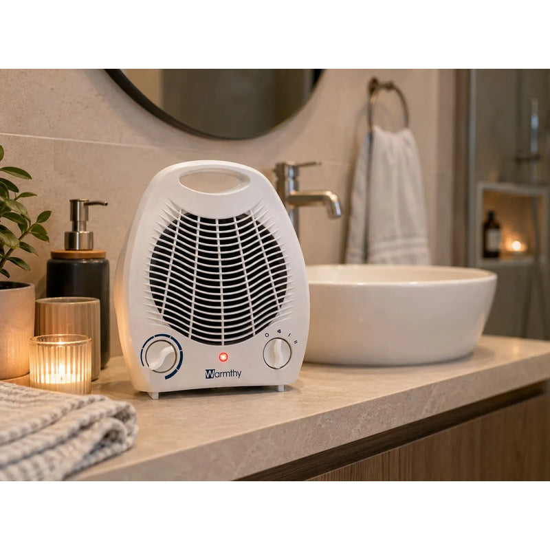 Estufa Caloventilador Warmthy 2000w Con Termostato Blanco