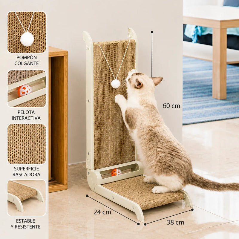 Rascador Para Gatos Vertical Con Juguetes Y Pelota 60cm Surtido