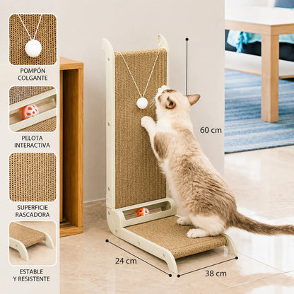 Rascador Para Gatos Vertical Con Juguetes Y Pelota 60cm Surtido