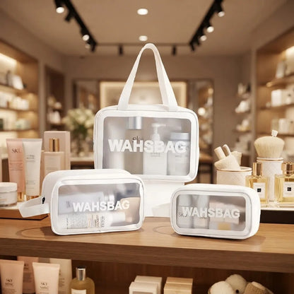 Set 3 Neceser Washbag Portacosmeticos Maquillaje Viaje Blanco Liso