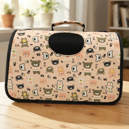 Bolso Transportador Para Mascotas 35 X 23 X 15cm Rosa Ositos