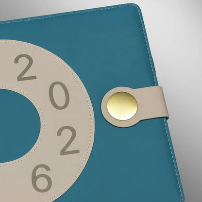 Agenda 2026 Retro Chic Diseño Vintage Cierre Magnetico Azul Petróleo Retro Petróleo 2026
