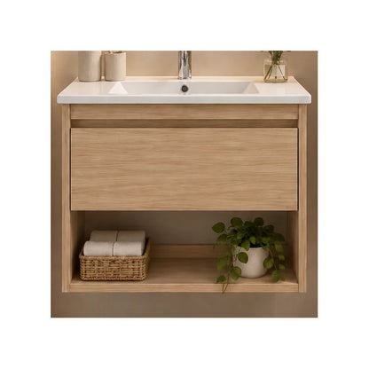 Set Completo De Baño Con Espejo Led Y Mueble Con Bacha