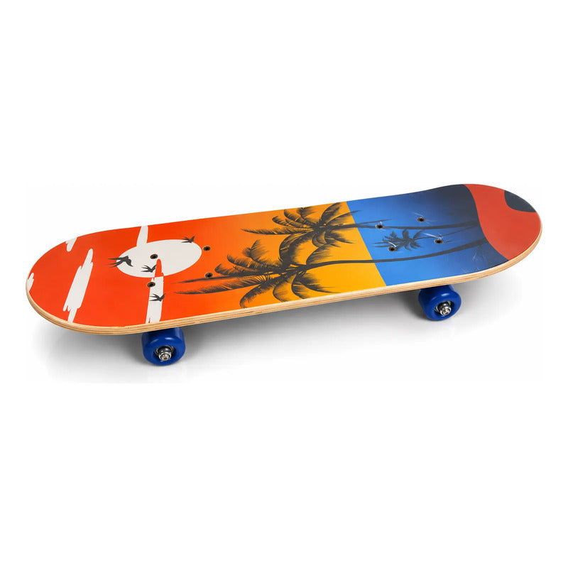 Skate Mediano 58 X 15cm Varios Diseños Diseño Palmeras Plateados