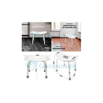 Banco Silla Ortopédica Para Baño Ducha Ajustable Inoxidable