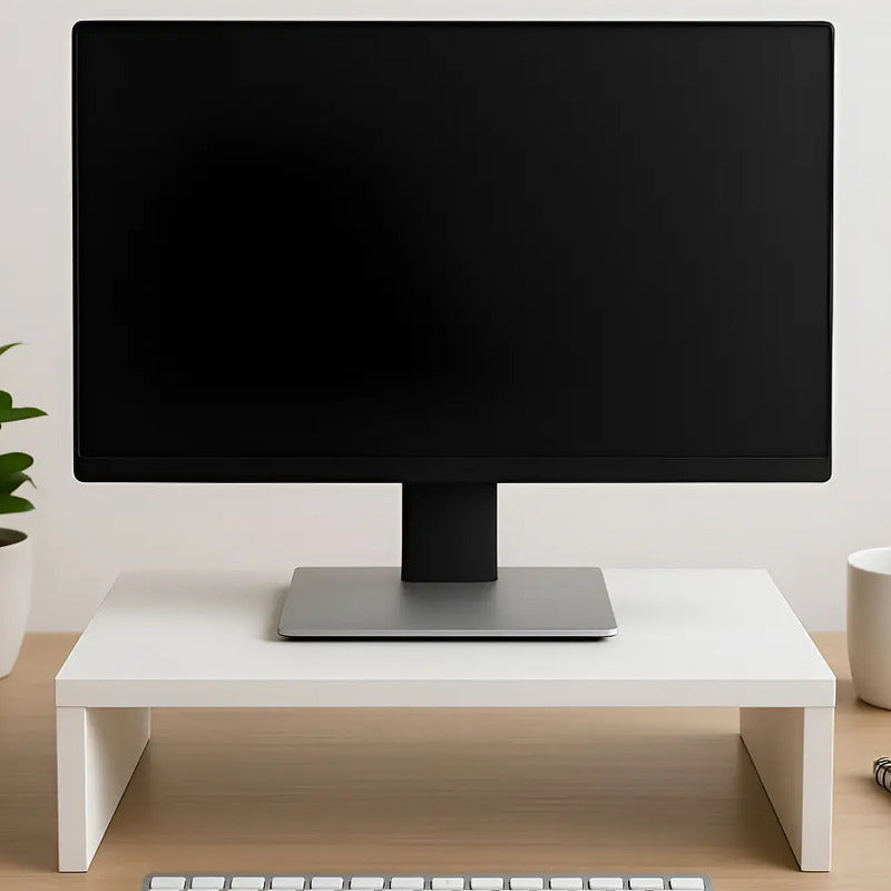 Base Para Computadora De Melamina Blanca Eleva Tu Pc Monitor Blanco